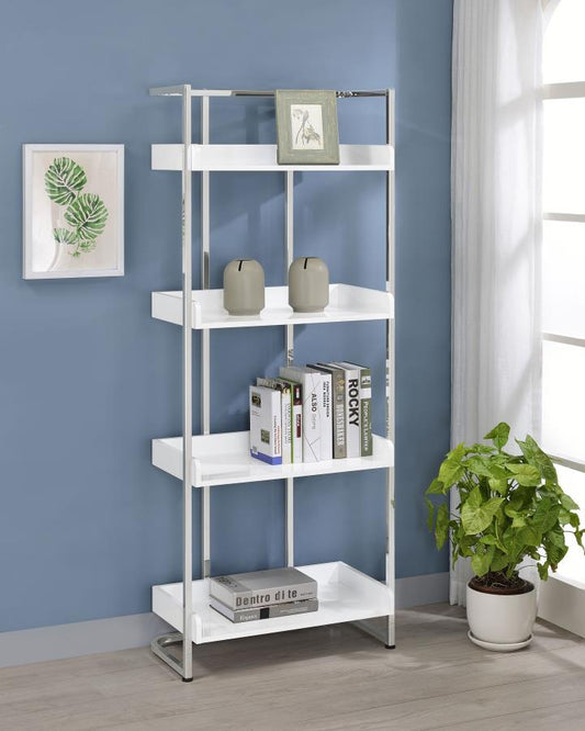 BOOKSHELF WHITE/ CHROME